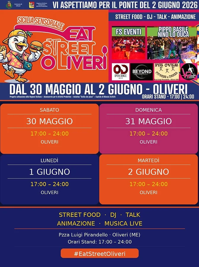 EAT STREET OLIVERI – Sapuri di Strada · Ttattà Go