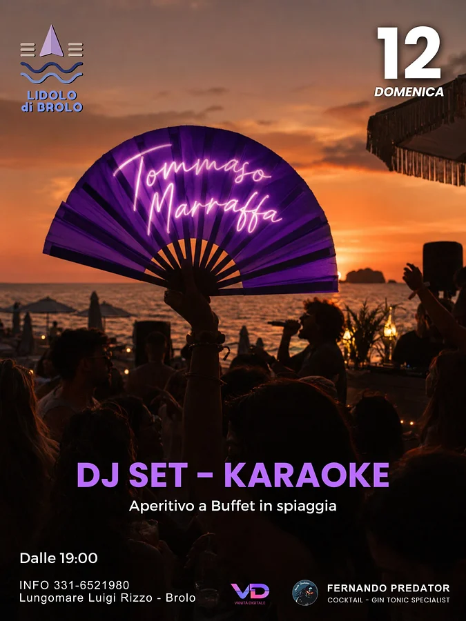 DJ Set & Karaoke con Tommaso Marraffa - LIDOLO DI BROLO · Ttattà Go