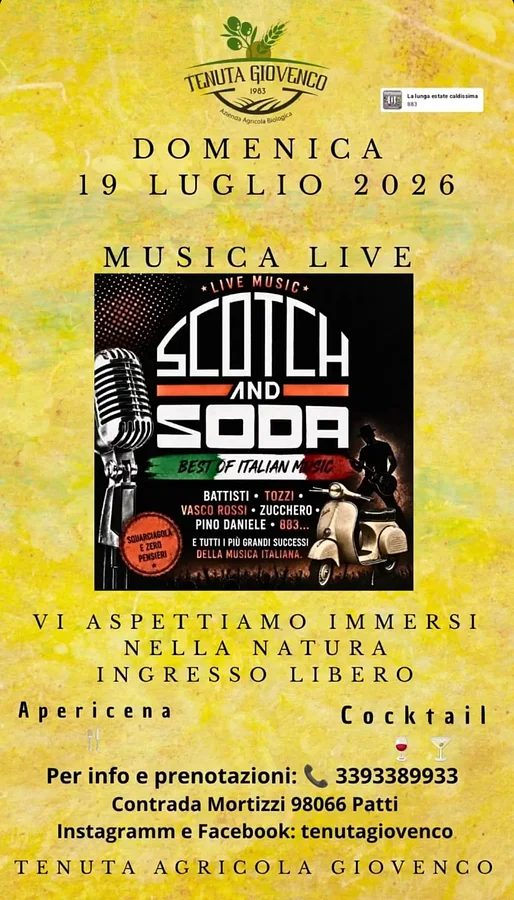 SCOTCH AND SODA LIVE alla Tenuta Agricola Giovenco · Ttattà Go