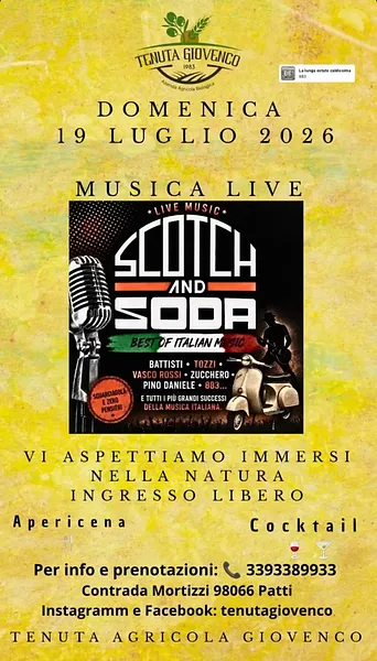 SCOTCH AND SODA LIVE alla Tenuta Agricola Giovenco