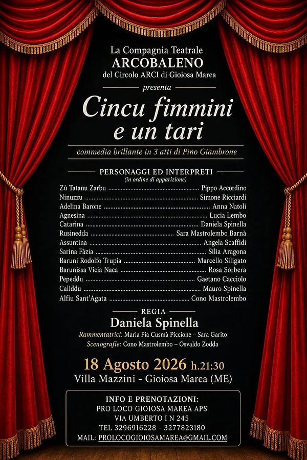 Commedia "Cincu fimmini e un tarì" compagnia teatrale Arcabalen · Ttattà Go