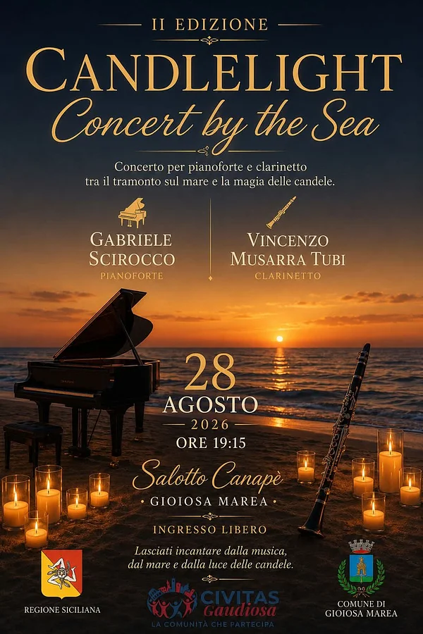 "Candlelight - Concert by the Sea - Gabriele Scirocco al Pianoforte e Vincenzo Musarra Tubi al Clarinetto · Ttattà Go