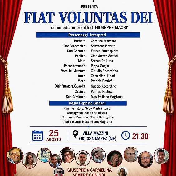 Commedia "Fiat voluntas dei" Compagnia teatrale "Il Sipario" di Patti